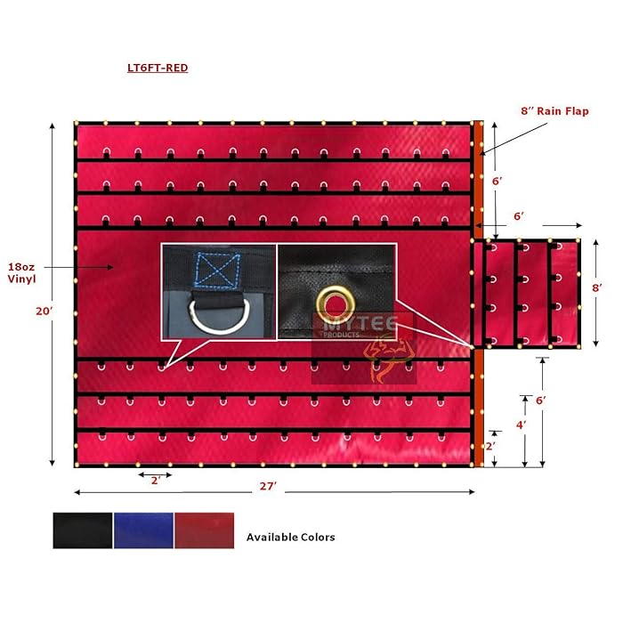 Buy Mytee Products Vinyl Flatbed Tarps 18oz Lumber Tarp 20x27 (6' Drop