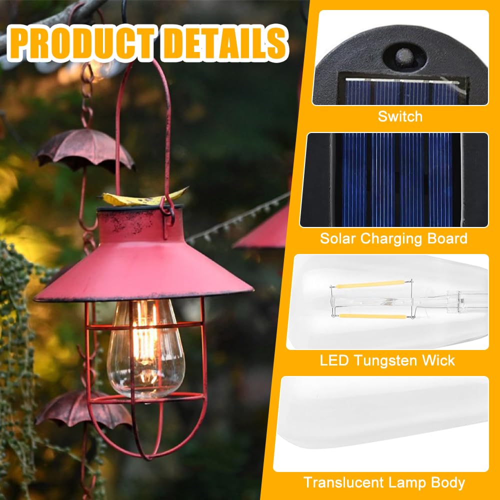 2 sztuki części zamiennych do ogrodowych lamp solarnych, 8 cm solarne żarówki do użytku na zewnątrz, zamienny górny element lamp solarnych z jasną żarówką LED, solarne żarówki do lamp solarnych