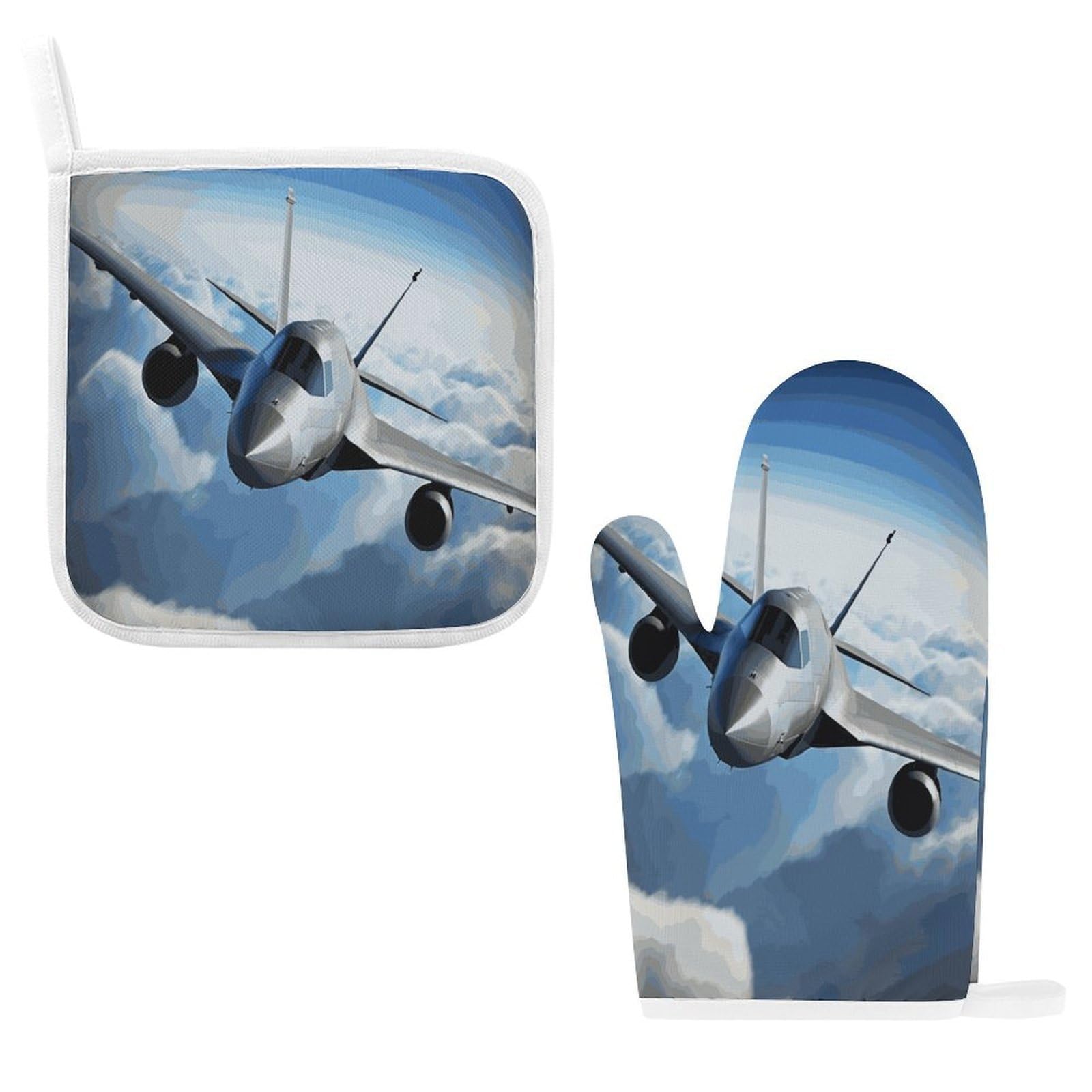 Fodpand Style Flying Airplane Oven Mitts And Pot Holders Sets