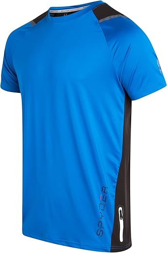 Spyder Men's Athletic T-Shirt - Active Performance Sports Tee - Dry Fit Short Sleeve Shirt (S-XL)