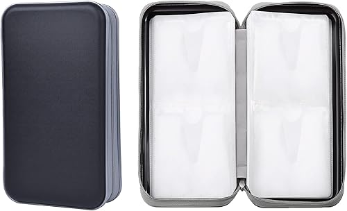 Miniatura 7 de UENTIP Funda para CD, capacidad para 96 CD, de plástico duro, cartera protectora para CDDVD, para coche, hogar, viajes (96, negro)