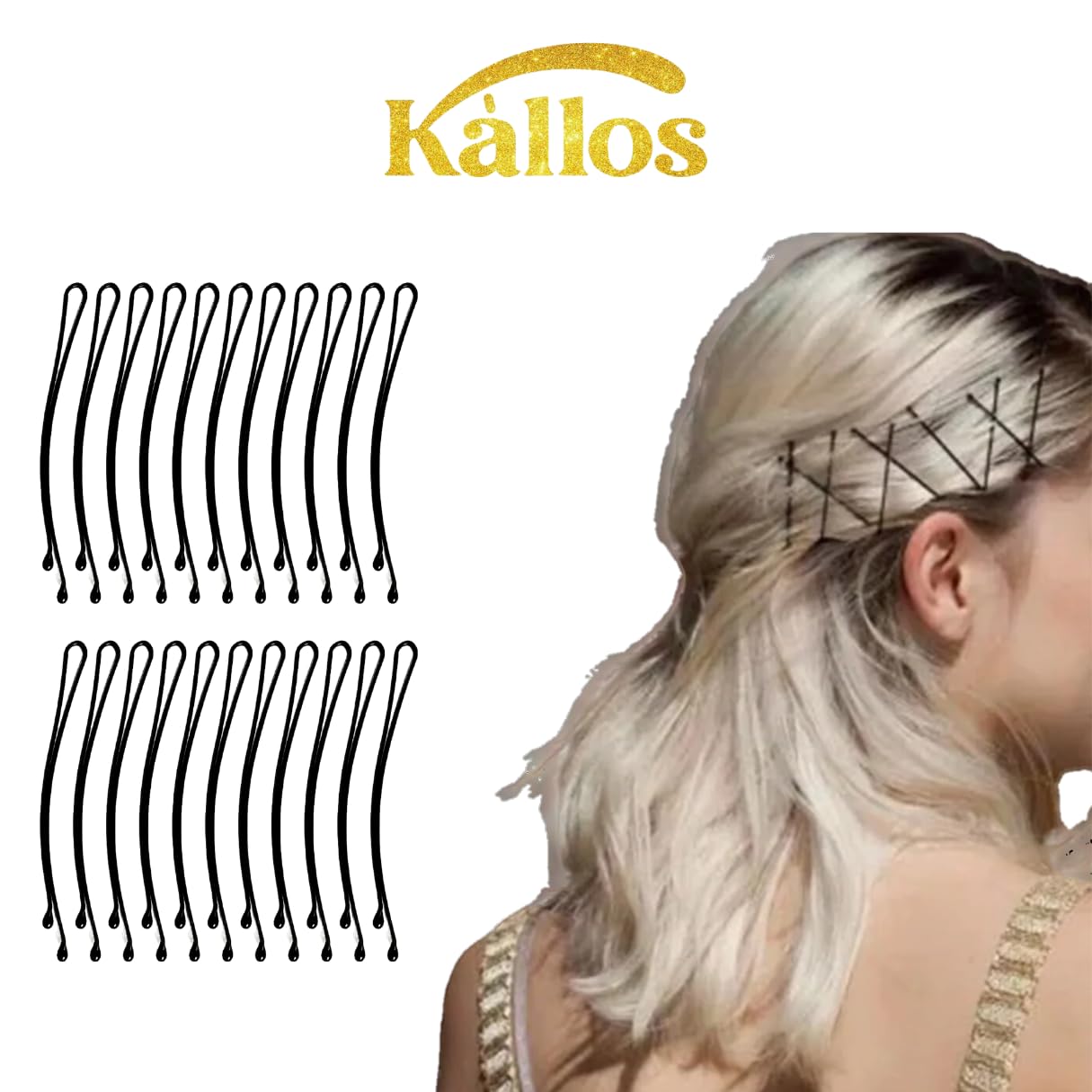 Paquete de 100 horquillas curvadas negras elegantes para un manejo sin esfuerzo y un estilo preciso para manejar todo tipo de cabello, horquillas para mujeres y niñas (negro, 2.2 pulgadas)