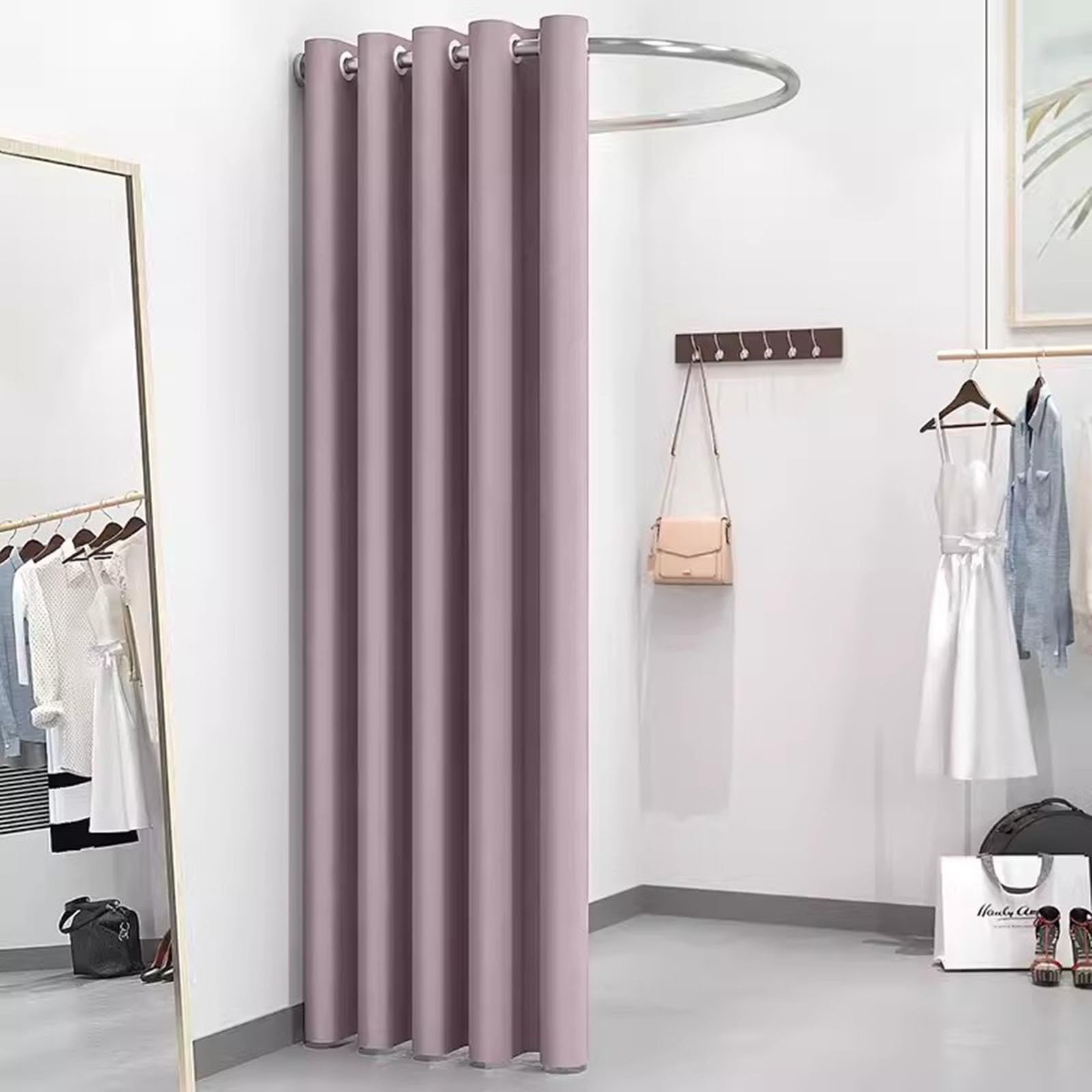 Vestiaire en U avec supports de tringle stables pour cabine nomade
