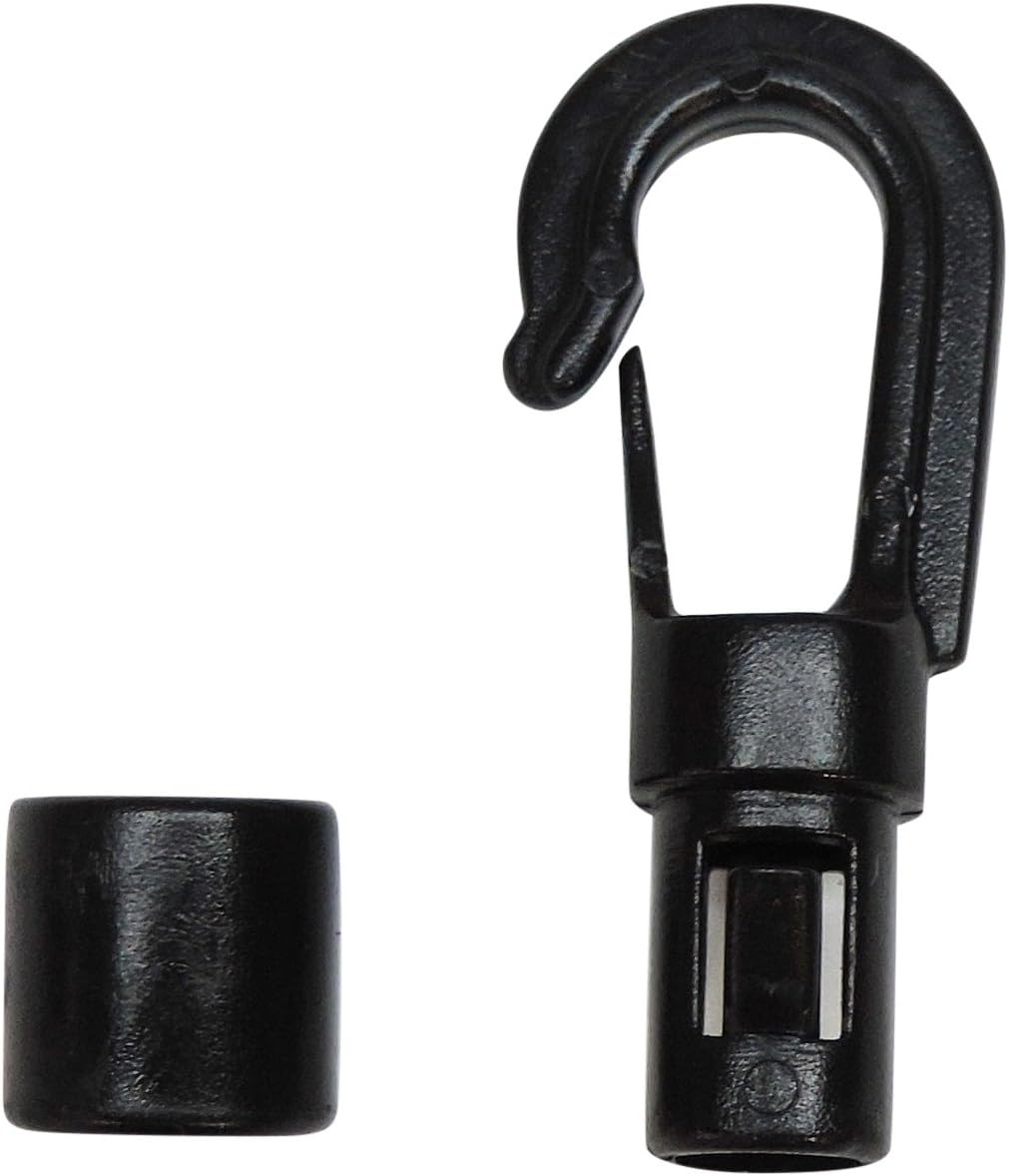 Bungee Cord Hook Pack - Small Tongued Hook for 1/4 inch and 3/16 inch Bungee Cords