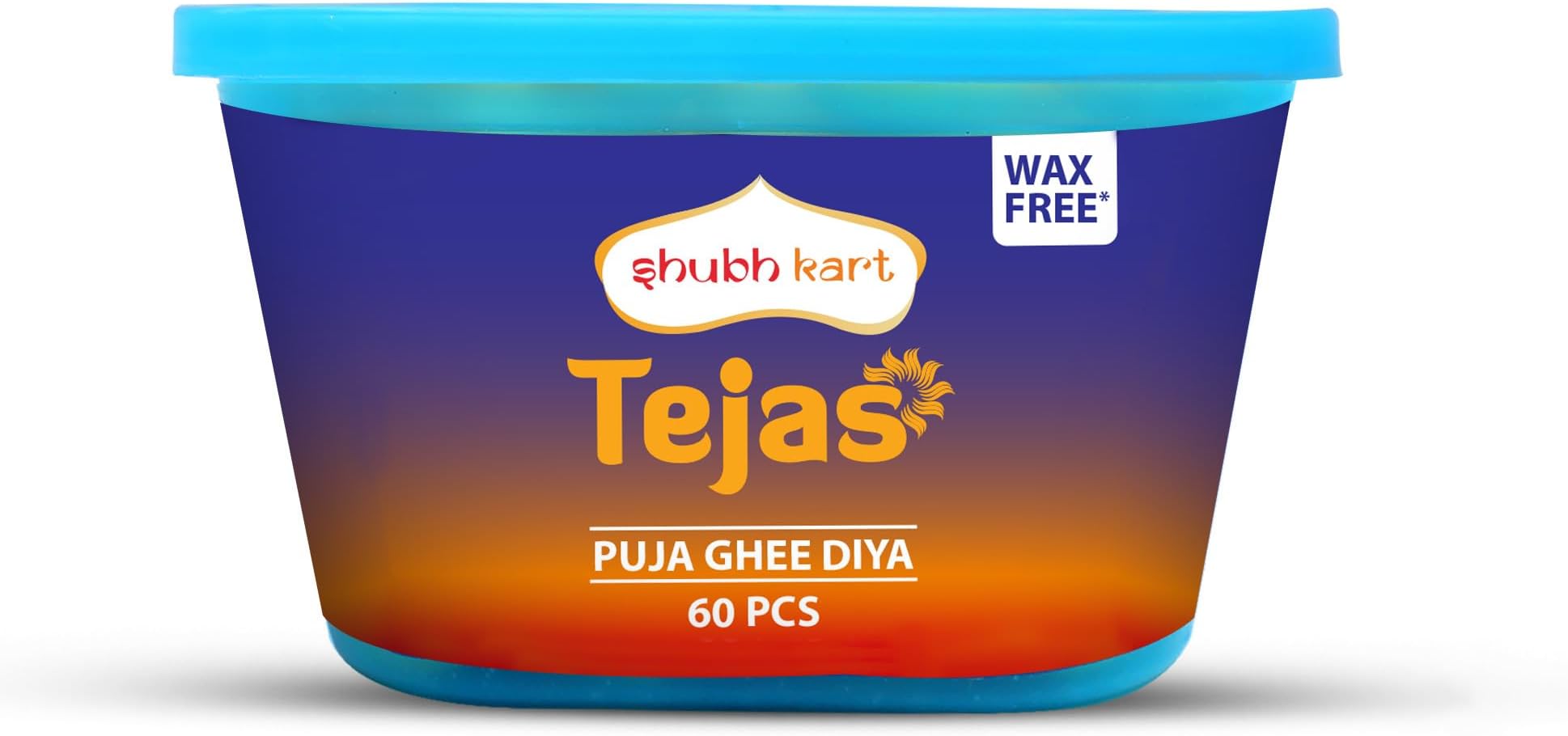 Shubhkart Tejas Ghee Wicks for Pooja 60 pcs for Home and Mandir Readymade ghee jyot Indian Housewarming Return Gift Items Puja Accessories. Diwali Diya