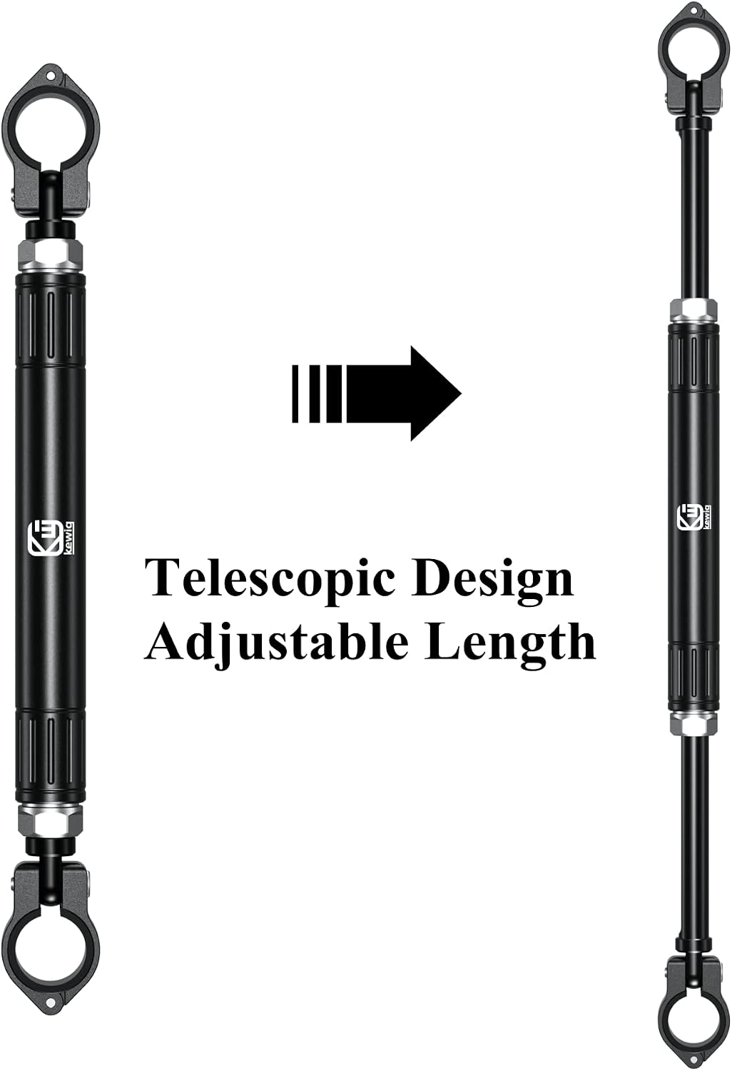 Diagram illustrating the telescopic adjustable length design of the cross bar