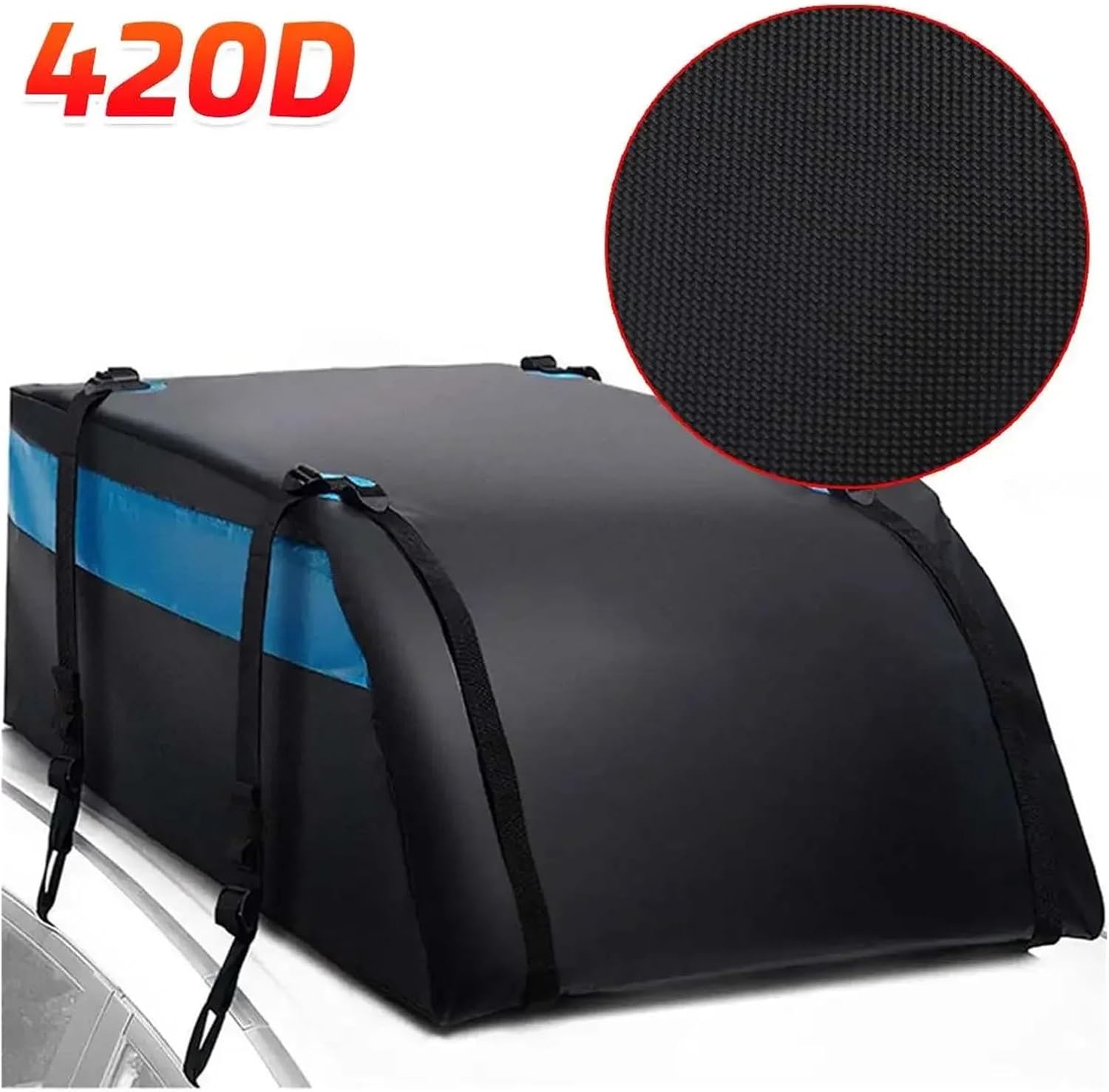 132x97x46cm Universal Large Protected Car Cargo Roof Bag Carrier Cargo Luggage Travel Bag for SUV Vehicles(420D)