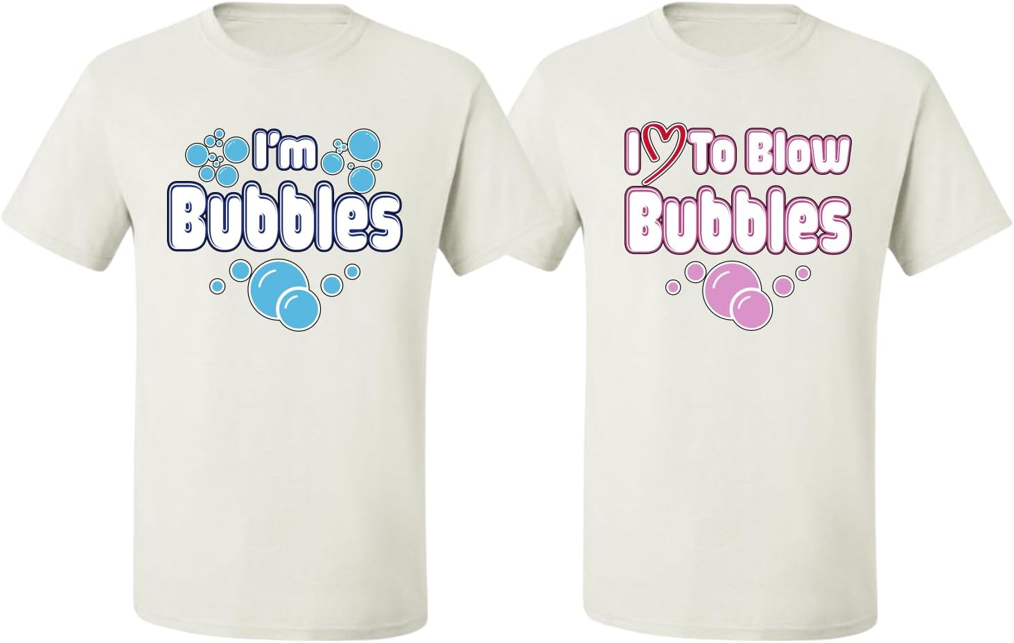 I Love to Blow Bubbles, I'm Bubbles Funny Couples Joke His and Hers Valentine's Day Matching Couple T-Shirt