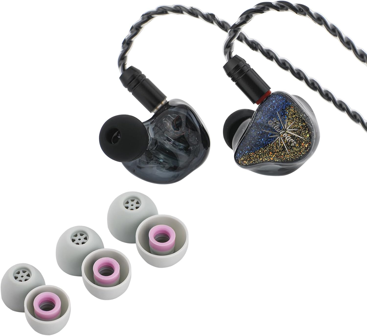 Linsoul Kiwi Ears Forteza in Ear Monitor (Black) + Kiwi Ears Flex Earbud SiliconeTips