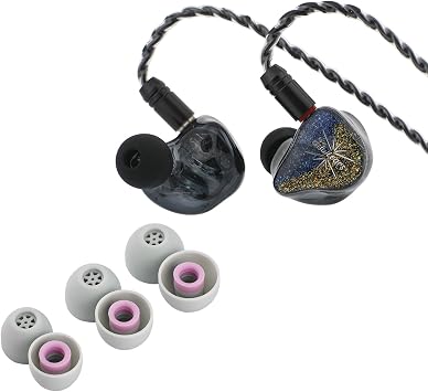 Linsoul Kiwi Ears Forteza in Ear Monitor Black + Kiwi Ears Flex Earbud SiliconeTips
