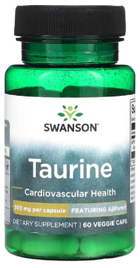 Swanson - Taurine 500 mg | Unterstützung für Herz und Nerven - 60 Kapseln