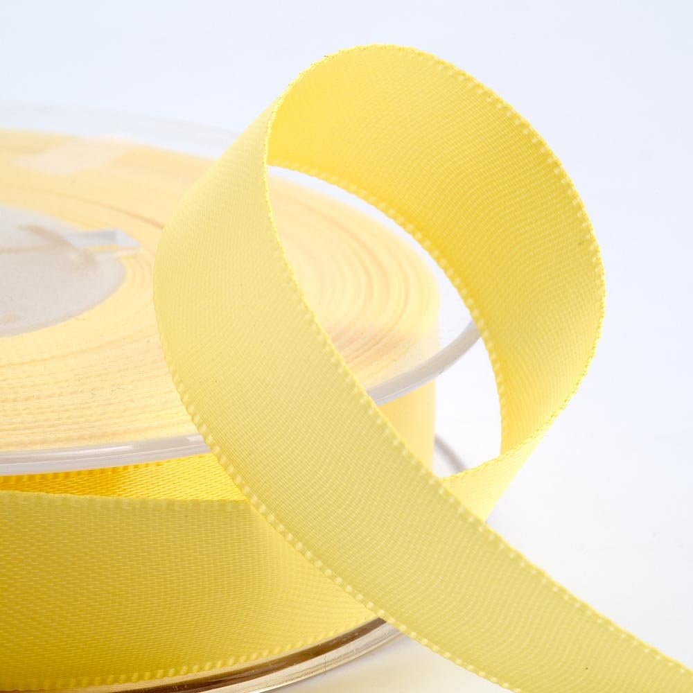 Italian OptionsSatin Ribbon, 10mm Wide x 25 Metre Roll, Lemon