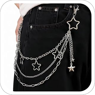 Pants Chain, Punk Hip Hop Butterfly Lock Wallet Chain, Unisex Jeans Chain Fashion Waist Chains for Men Women Hipster Rock ... Price In India
