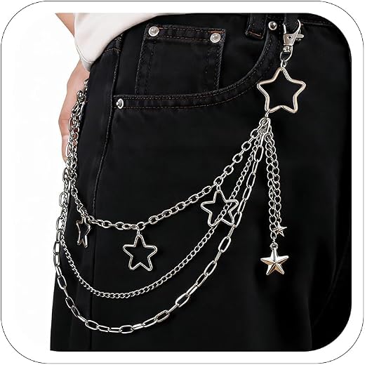 Pants Chain, Punk Hip Hop Butterfly Lock Wallet Chain, Unisex Jeans Chain Fashion Waist Chains for Men Women Hipster Rock ...