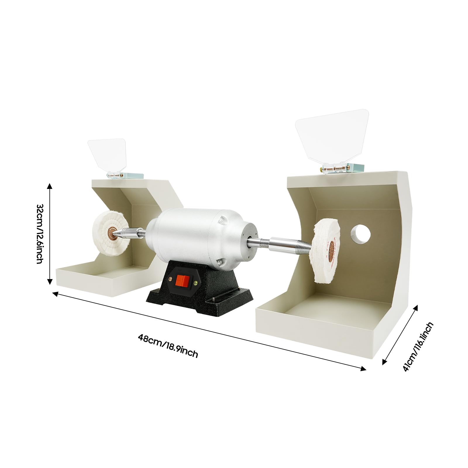 110V 550W Dental Lab Bench High Speed Polishing Machine, Benchtop Jewelry Polishing Machine Dust Collector, Lab Lathe Polishing Machine, 3000RPM Jewelry Casting Polishing Machine