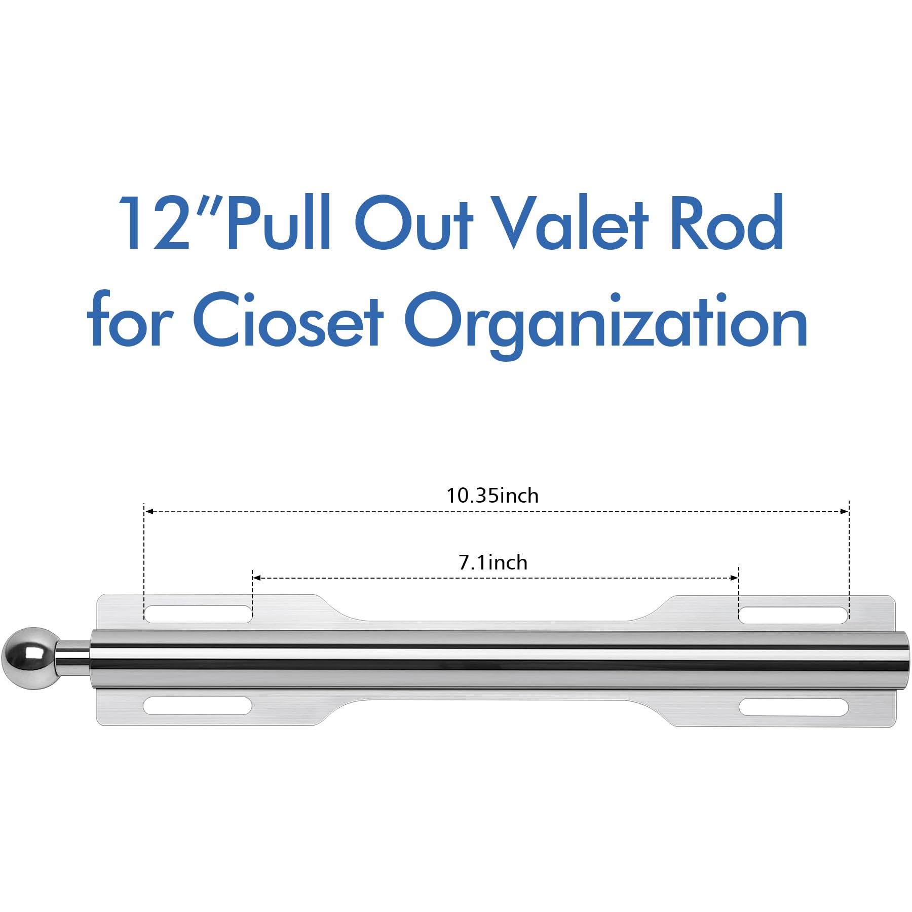 FIRJOY Valet Rod for Closet Pull Out (Silver), 32 cm x 5 cm - Image 2