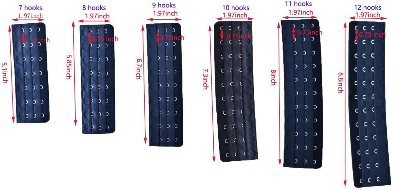 2pcs Corset Extender Waist Extender Black Color 7-18 Hook