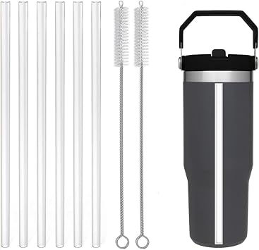 Replacement Straw for Stanley Iceflow 30oz Only,Reusable Clear Drinking Straws Compatible with Stanley IceFlow Flip 30oz,Plus Straw Cleaner Brush for Stanley Iceflow