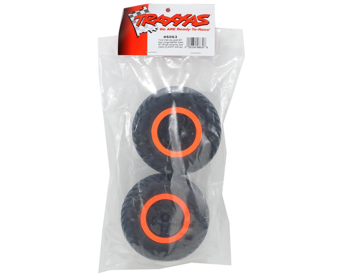 Traxxas 5877R Tire & Wheel Set - Red Bead Lock, S1 Ultra-Soft Compound (2WD Front)