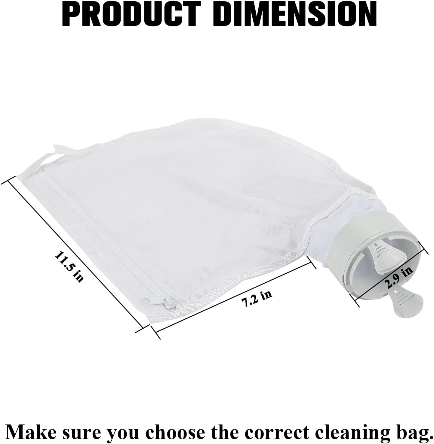 Pool Spa Zippered Bags Replacement for Polaris 280, 480 Pool Cleaner All Purpose Filter Bags K13 K16 (2 Pack)