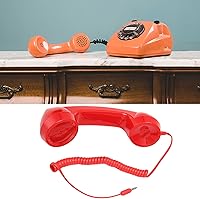 Vista 4 de Jiawu Auricular de teléfono retro vintage, receptor de teléfono celular, micrófono con altavoz para teléfono celular, teléfono inteligente
