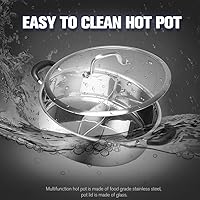 Vista 4 de Olla Caliente Shabu de Acero Inoxidable, Olla China de Inducción Shabu con Divisor para Cocina de Gas