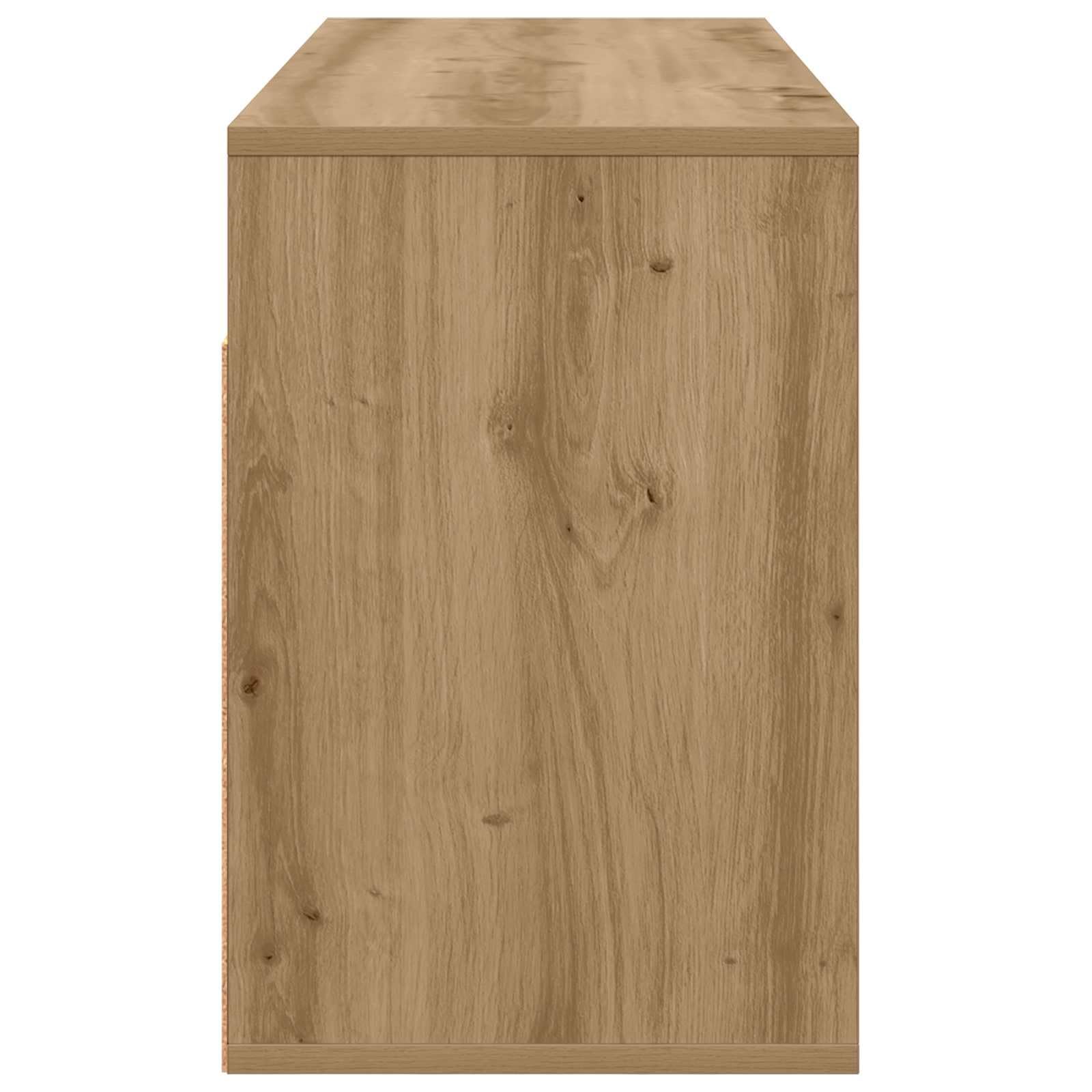 Lowboard 102 x 32 x 48,5 cm, dąb Artisan, nowoczesny mebel TV z dużą ilością miejsca do przechowywania, zarządzaniem kablami i 3 szufladami do salonu, kina domowego, konsoli medialnej