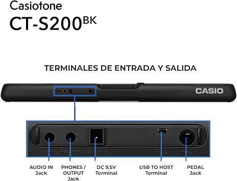 casio ct-s200bk casiotone keyboard with 61 floor keys and automatic accompaniment black