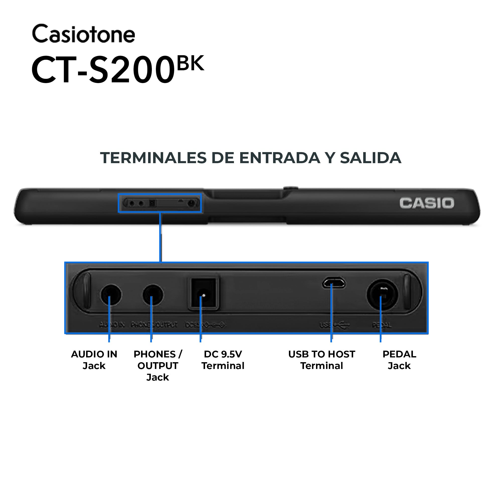 CASIO TONE CT-S200BK tastiera 61 tasti, nero