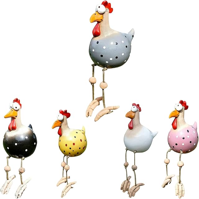 PUNELE Ceramic Chicken Garden Decoration, Garden Decoration, Chicken Decoration, Animal Statue Hand-Made Pile, Handmade Garden Decoration, Animal Figure Ornament For Home Decoration