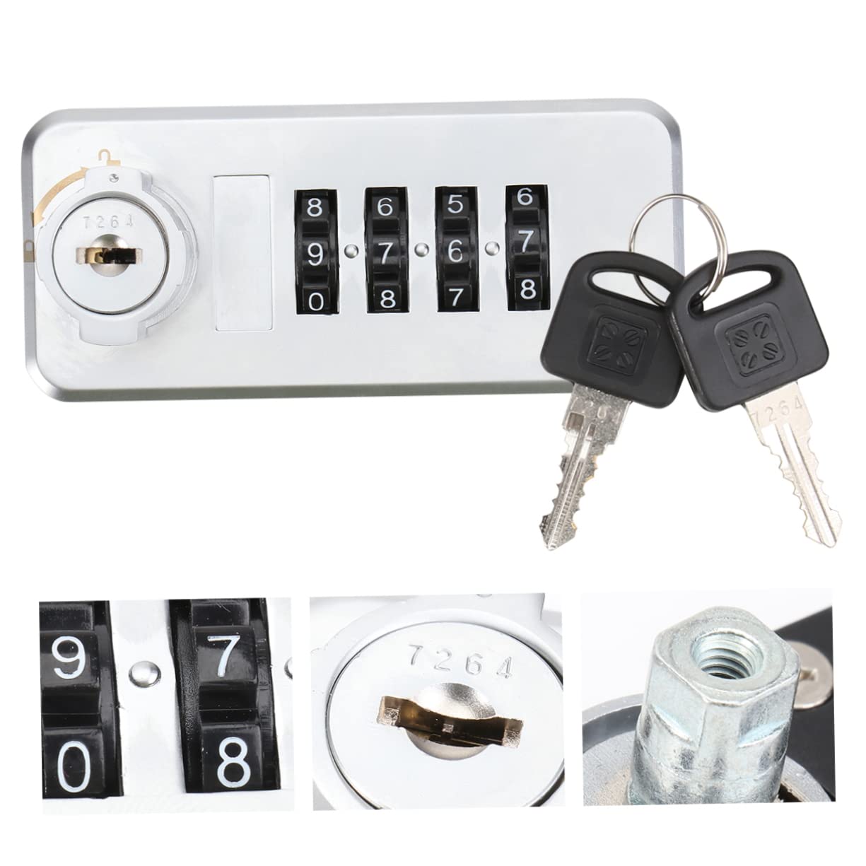 Serrure de placard à code mécanique à 4 chiffres pour meuble de rangement en plastique