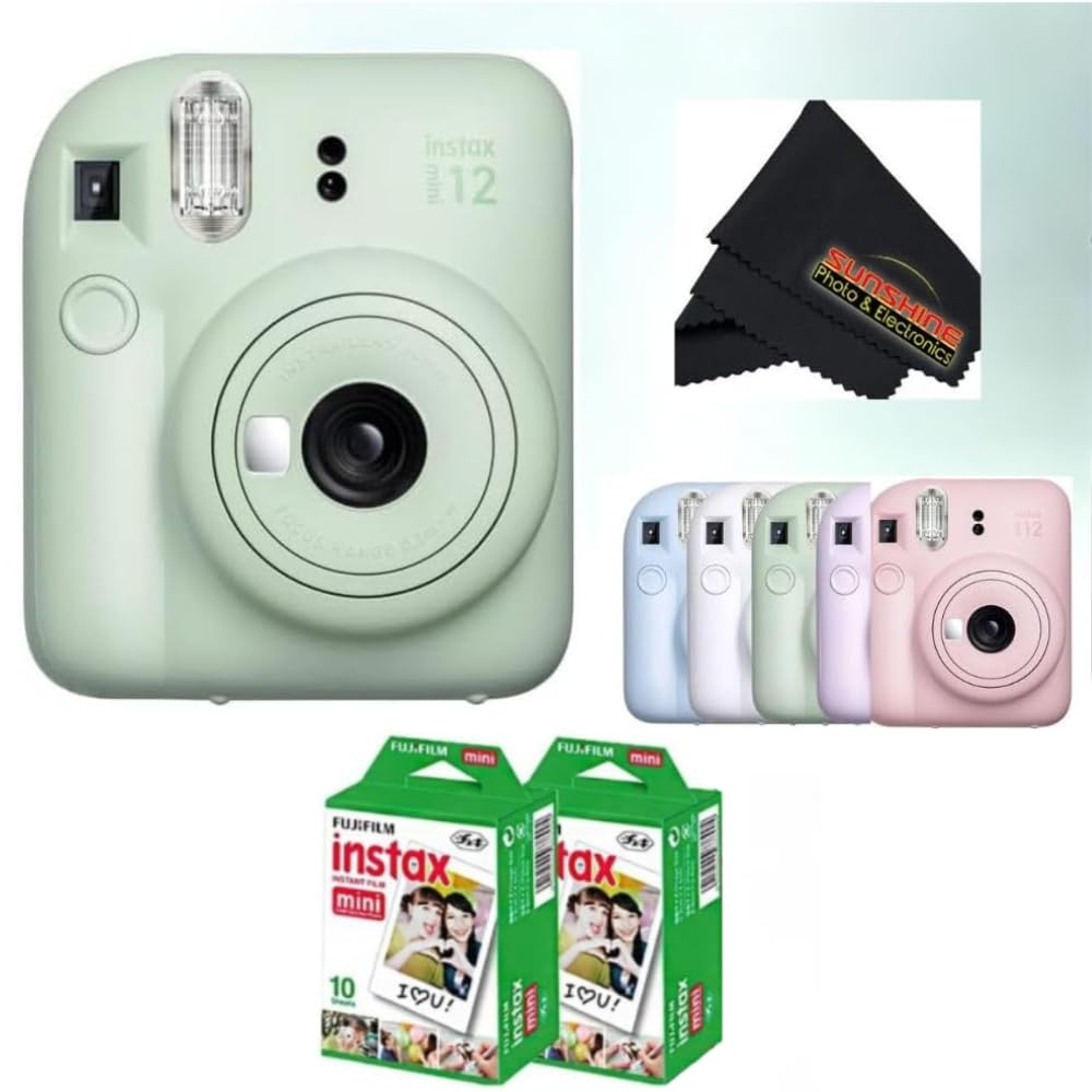 Fujifilm Instax Mini 12 Instant Camera (Mint Green w/Twin Pack)