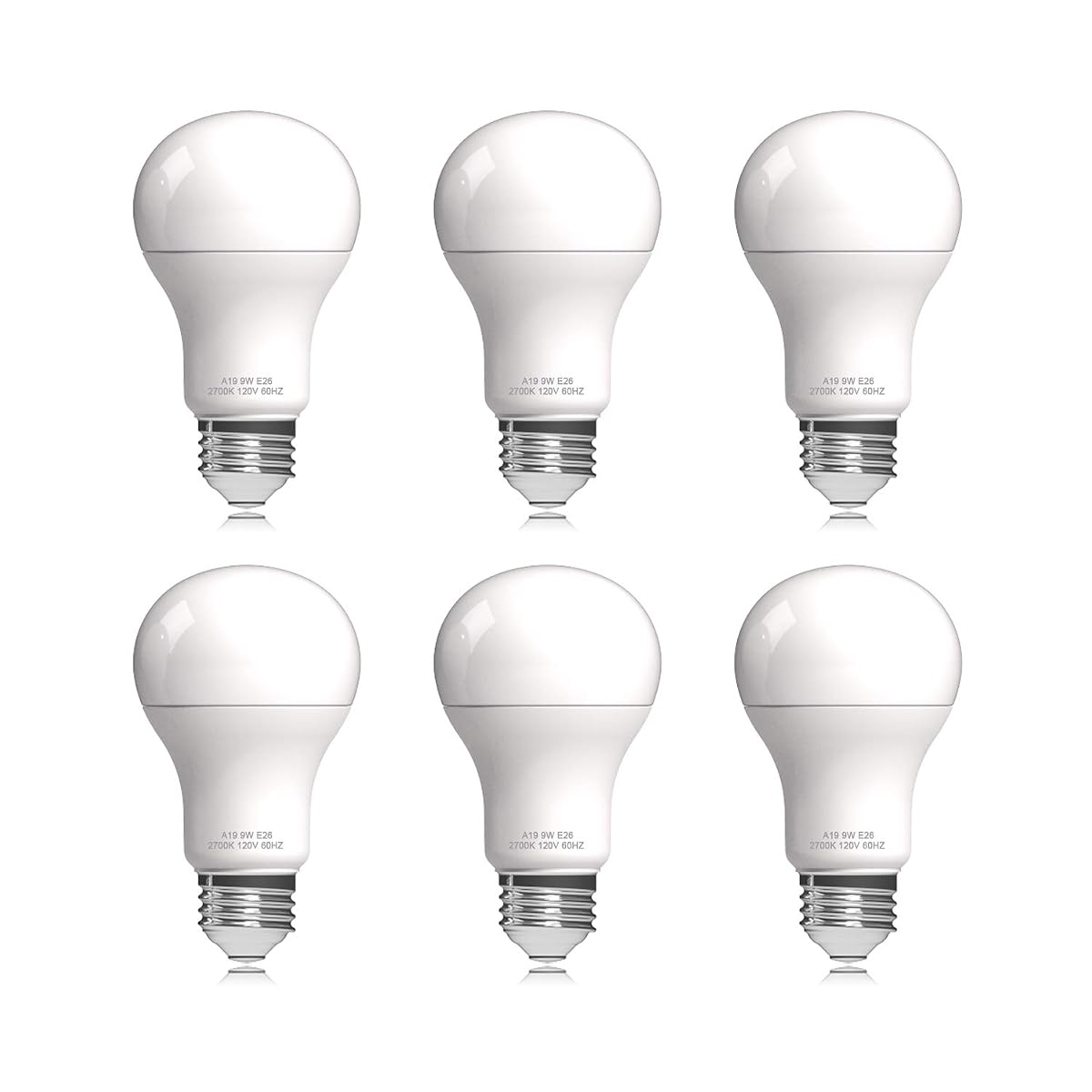 Helloify A19 Led Light Bulb, 9W (60W Equivalent), 806 Lumens, 2700K Soft White,