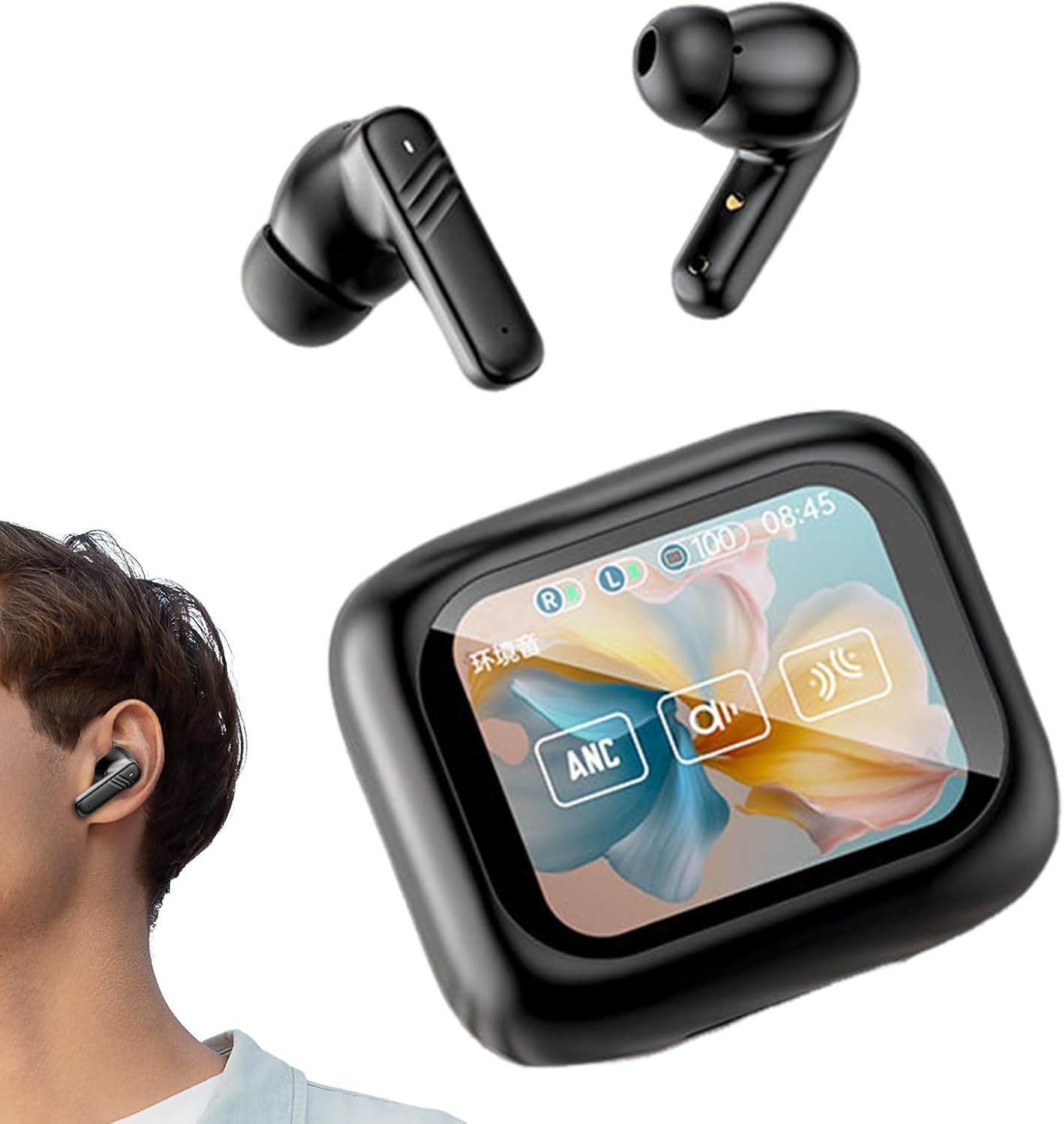 GkgWuxf Wireless Earbuds – In-Ear Wireless Sport Earphone – Touch Control Charging Case Noise Cancelling Long Battery Life Earbuds for Cycling Commuting Running Phones Game Studying Workout
