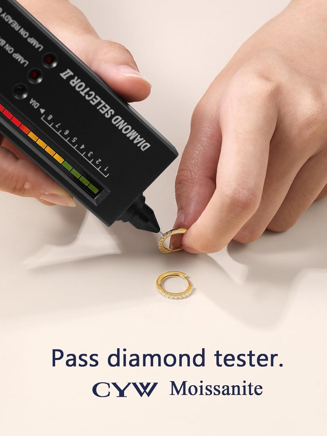 Moissanite 10mm/12mm/15mm Small Huggie Hoop Earrings for Women Men, Really Authentic Solid 925 Sterling Silver Hypoallergenic, Minimalist Jewelry - Image 4