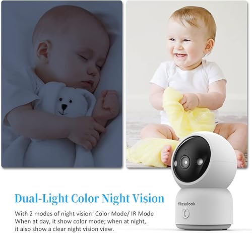 Miniatura 3 de Ylkssulook 2 paquetes Monitor de bebé de 3 MP cámara de perro y gato mini cámara de seguridad WiFi para interiores de 360 almacenamiento gratuito en