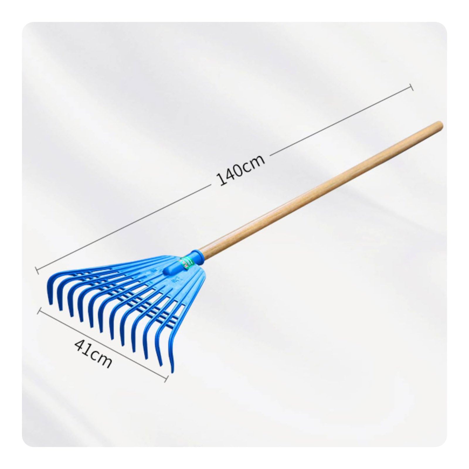Gralara Laubrechen aus Plastik Sturdy Plastik-Rechen Stoßfest Laubrechen für Gartenpflege , Blue , 1.2M Poplar Handle