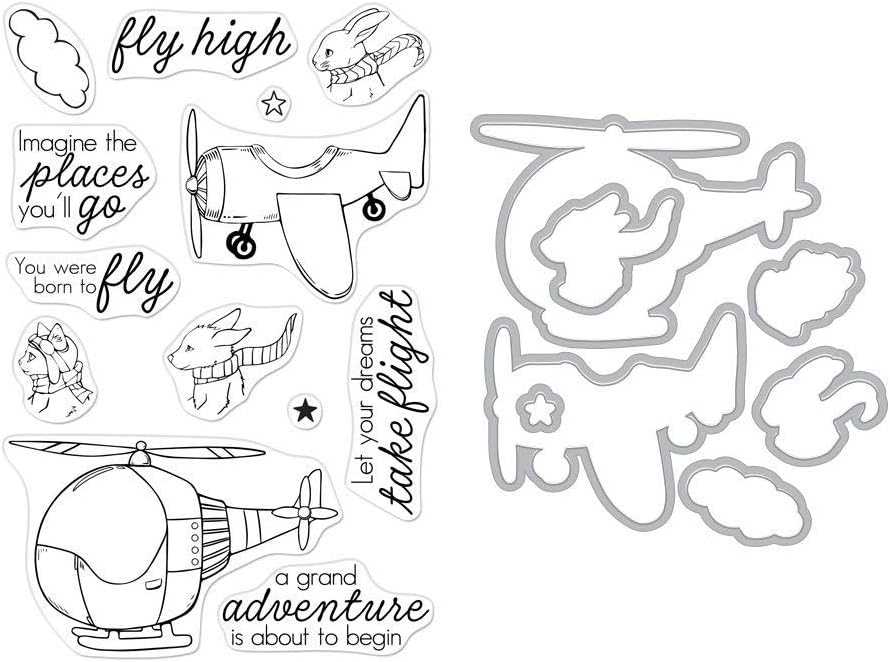 Hero Arts Stamp & DIE Combo HGH AN, us:one size, Fly High Animals
