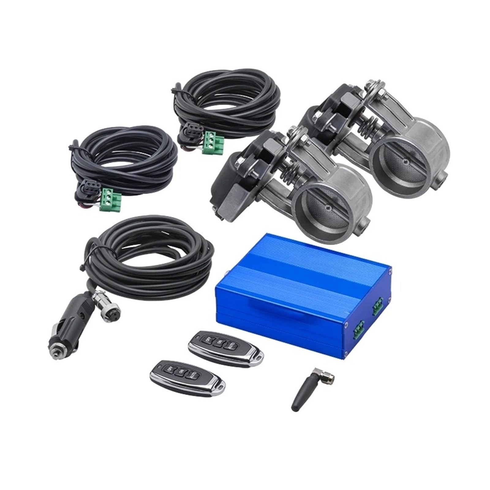 Espyn 2 Inch Set Electric Exhaust Control Valve Dual Set With Remote Cutout Control For 2"/2.36"/2.5"/2.75"/3" Pipe 2Piece Valve Egr Valve Exaust Gas Recirculation Valve