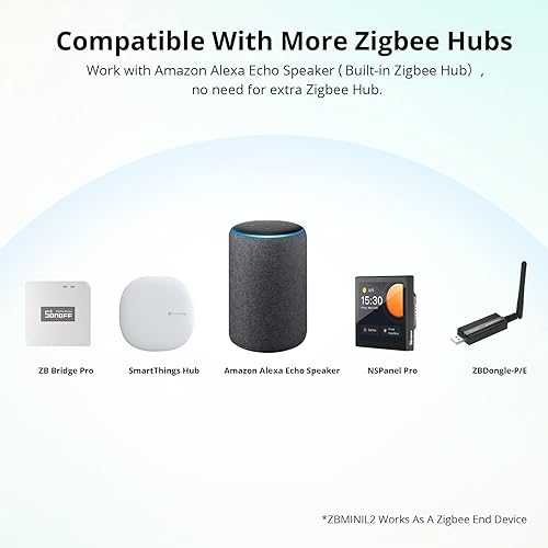 Miniatura 8 de SONOFF Zigbee - Interruptor de luz inteligente, no neutro, requiere concentrador, interruptor inteligente de 2 vías, control de voz con Alexa,