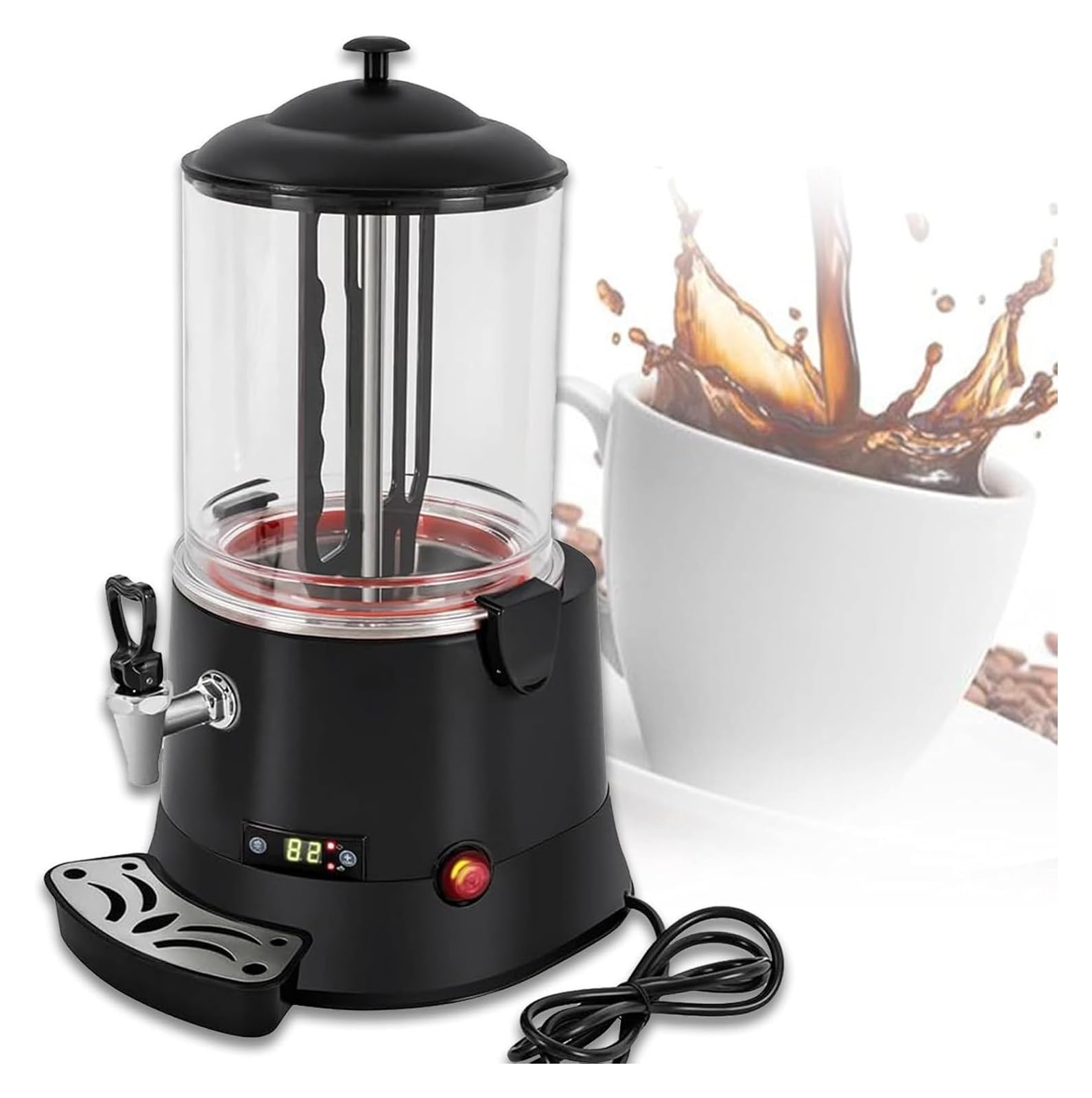 asdchZen Chocolate Fountain Machine,Hot Chocolate Maker, Commercial Hot Chocolate Maker Machine Melter With Stirring Function Dispenser,220v 10l