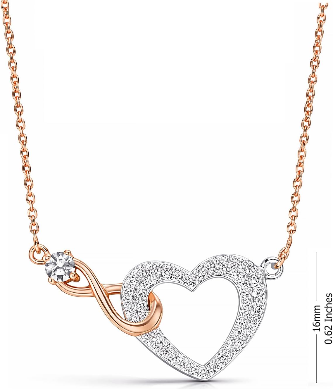 LeCalla 925 Sterling Silver Love Heart Pendant Lightweight Infinity Heart Necklace for Women Mom Friend Birthday Gift