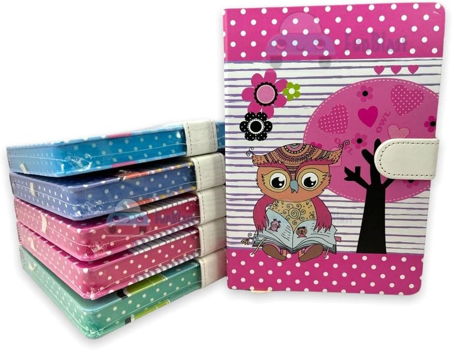 FunBlast Notebook Dairy โ A5 Cute Owl Print Hardtop Diary with Lock, Stylish Fancy Diary for School, writing, Journal Dairies (Pack of 1 Pcs; 140+ Sheets) (Pink)