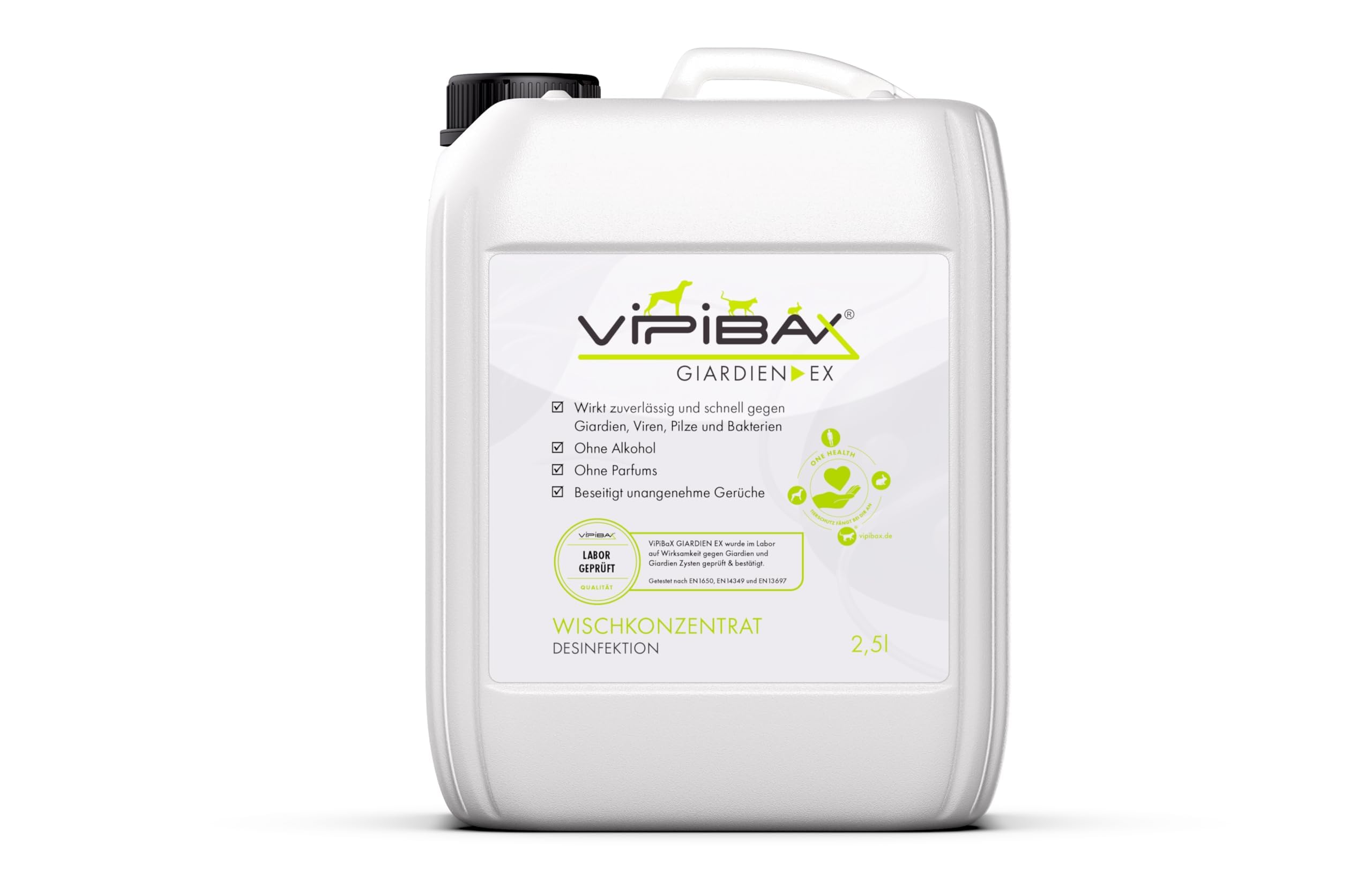 ViPiBaX Giardien Ex Wischkonzentrat 2,5L für Hund, Katze & Co- Geruchsentferner - Effektive Desinfektion gegen Giardien, Viren, Pilze & Bakterien.