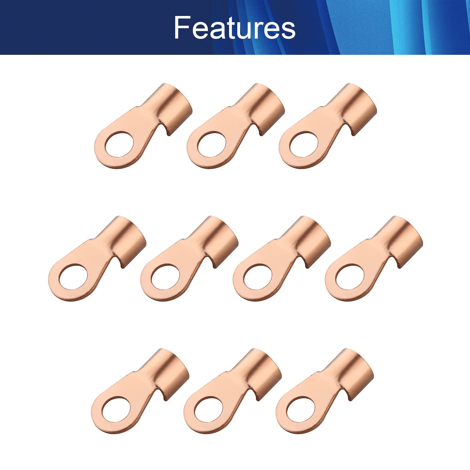 Jutagoss Copper Wire Lugs,Electrical Cable Ends Ring Terminals Crimp Connectors Kit, OT-20A Passing Through Lug Connectors Bolt Hole 24Pcs