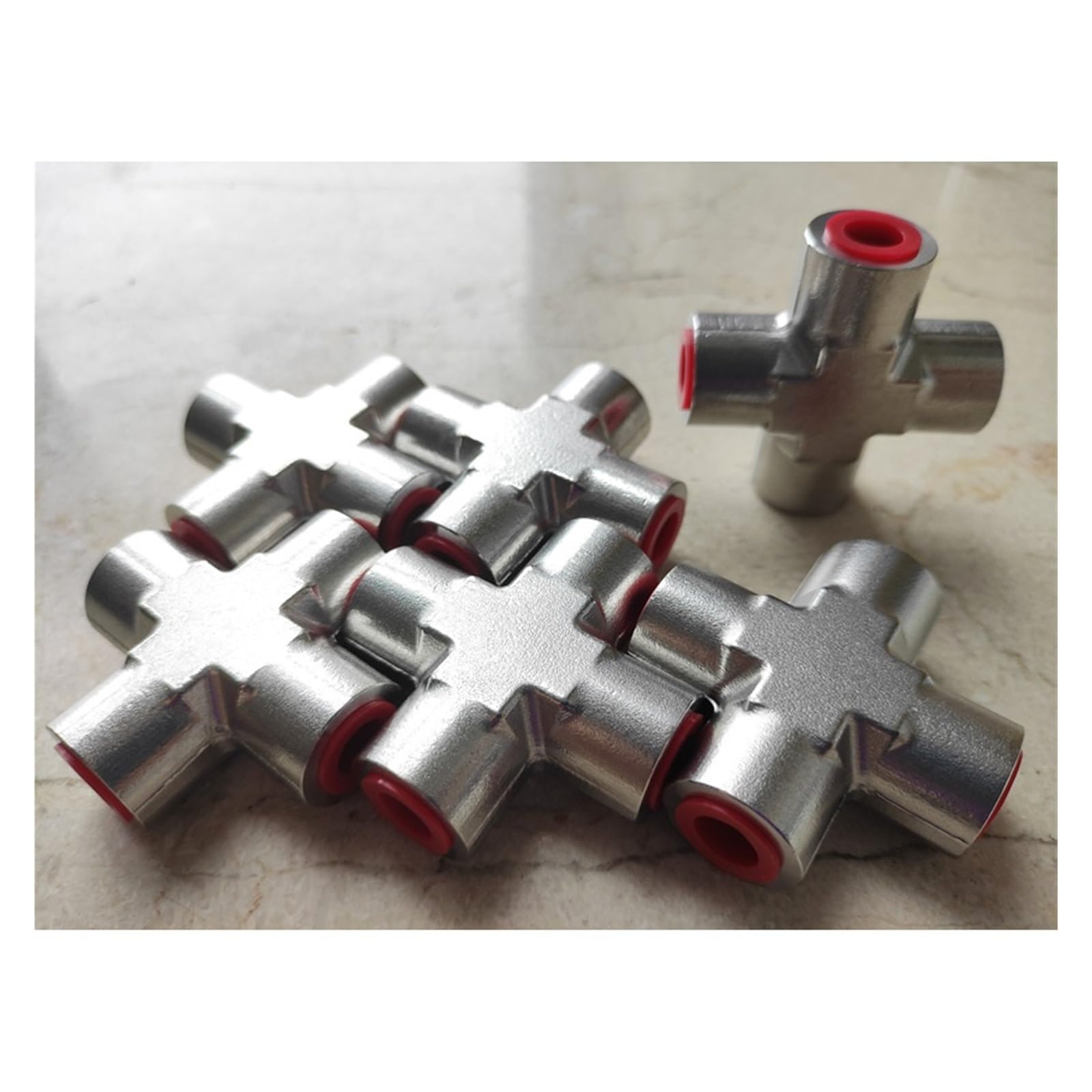 Conector hembra SS316 de 4 vías, NPT, BSP, BSPT, 3000 psig, 20 MPa, acero inoxidable, 1 unidad(Female Bspt Cross,1/4")