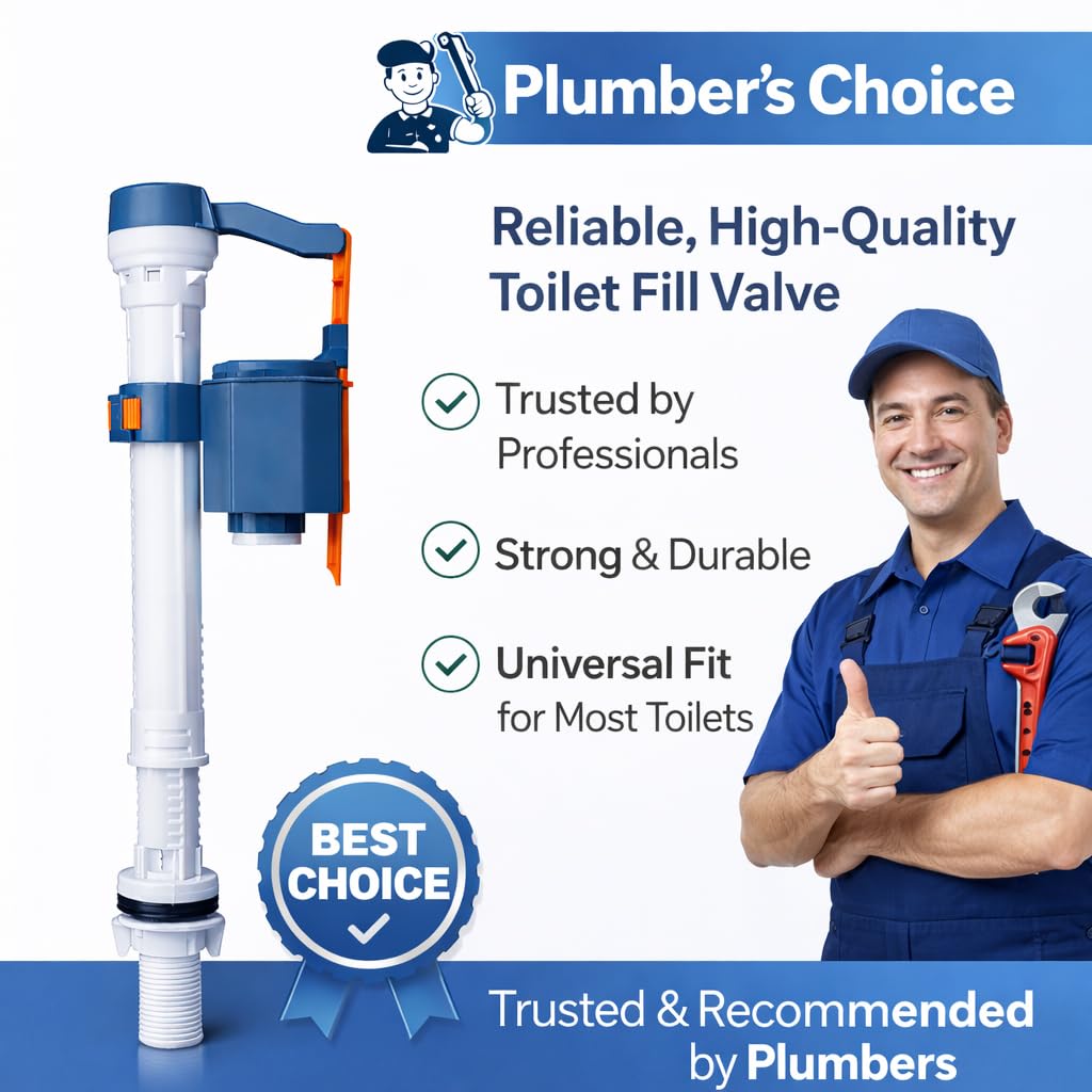 MASTER BATH Adjustable Toilet Flush Tank Fill Valve (6" to 10") | Anti-Siphon Water Inlet Valve for Toilet Tank | Flush Tank Repair Kit for One Piece Commode 3