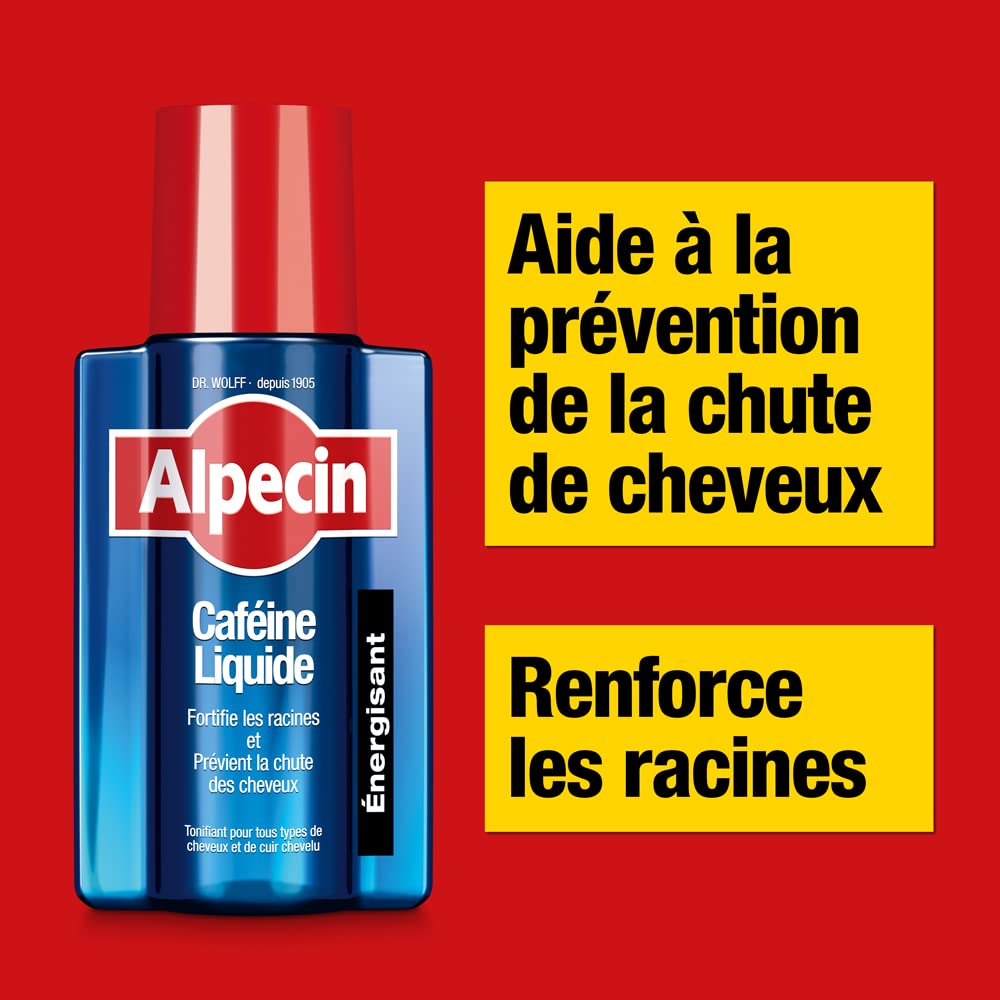 Alpecin Caféine Liquide Lotion Anti-Chute de Cheveux Homme - 2x 200ml - Energisant pour une croissance forte et naturelle - serum pousse cheveux – Caféine lotion capillaire anti-chute