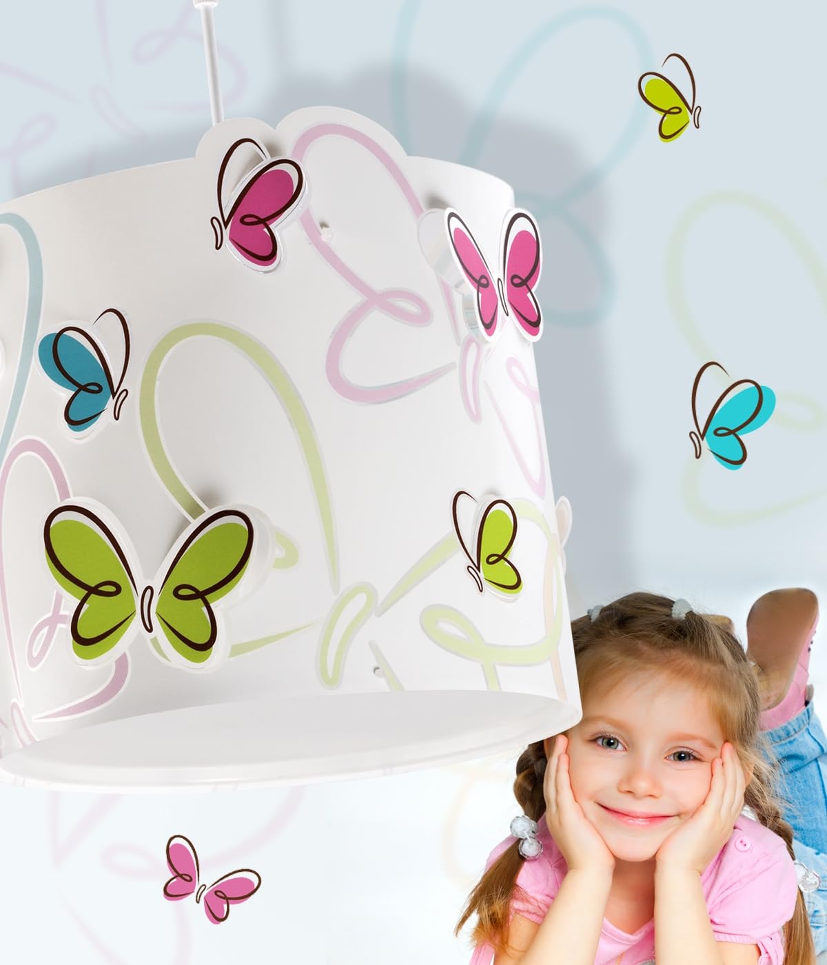 Dalber Lustre Chambre Lampe Suspension Plafonnier Enfants Butterfly E27