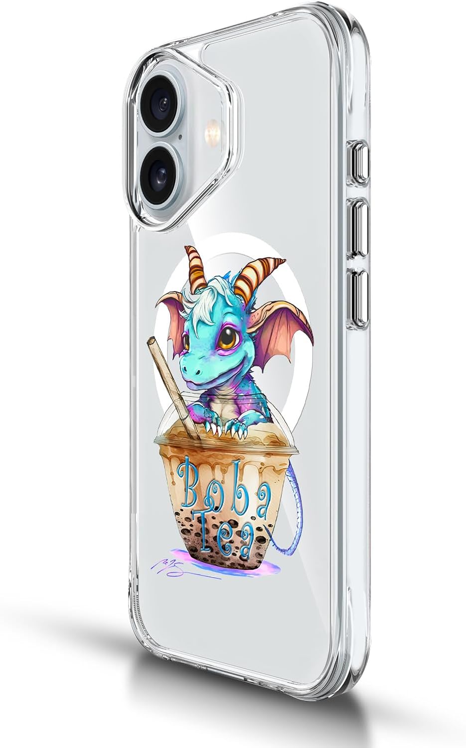 Head Case Designs Officially Licensed Ruth Thompson Boba Tea Cups and Dragons Shockproof Bumper Case [Military Grade Protection] Compatible with Apple iPhone 15 and Compatible with MagSafe